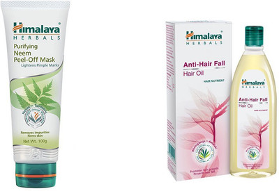

Himalaya Purifying Neem Peel Off Mask, Anti Hair Fall Hair Oil(Set of 2)