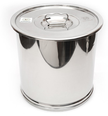 

Coconut Stainless Steel Grain Storage - 20 L Steel Grocery Container, Spice Container, Utility Box(Silver)