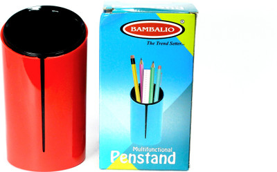 

bambalio 1 Compartments Plastic Multifunctional Pen Stand / Pen Holder & Desktop Organizer (1 Piece) Assorted Color BPH-05(Red, Black)