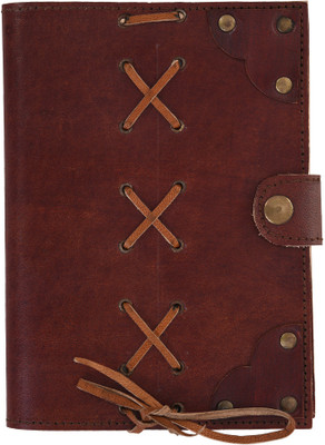 

Craft Play A5 Notebook(Handmade Leather Diary With Button, Brown)