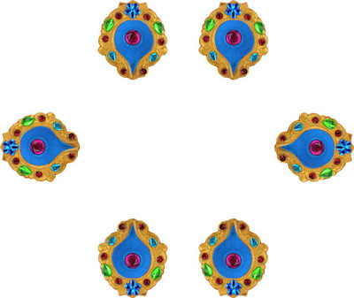 

iHandikart Terracotta (Pack of 6) Table Diya Set(Height: 1 inch)