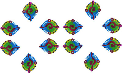 

iHandikart Terracotta (Pack of 12) Table Diya Set(Height: 1 inch)