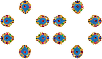 

iHandikart Terracotta (Pack of 12) Table Diya Set(Height: 1 inch)