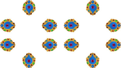 

iHandikart Terracotta (Pack of 12) Table Diya Set(Height: 1 inch)