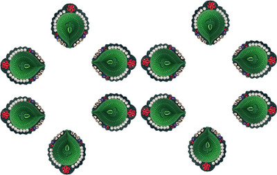

iHandikart Terracotta (Pack of 12) Table Diya Set(Height: 1 inch)