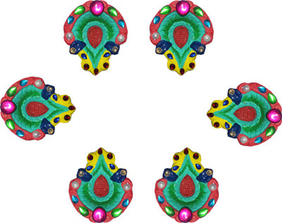 

iHandikart Terracotta (Pack of 6) Table Diya Set(Height: 1 inch)