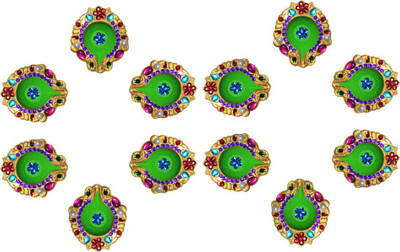 

iHandikart Terracotta (Pack of 12) Table Diya Set(Height: 1 inch)
