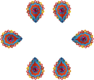 

iHandikart Terracotta (Pack of 6) Table Diya Set(Height: 1 inch)