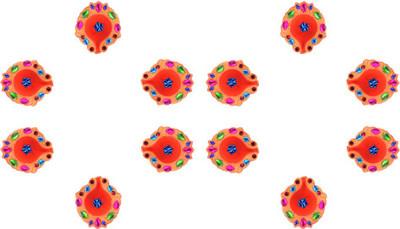 

iHandikart Terracotta (Pack of 12) Table Diya Set(Height: 1 inch)