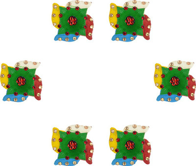 

iHandikart Terracotta (Pack of 6) Table Diya Set(Height: 1 inch)