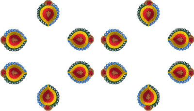 

iHandikart Terracotta (Pack of 12) Table Diya Set(Height: 1 inch)