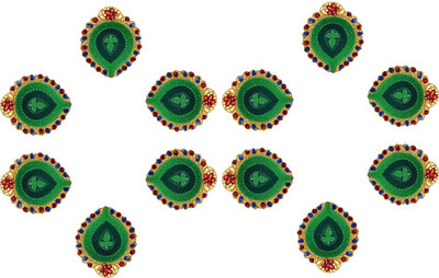 

iHandikart Terracotta (Pack of 12) Table Diya Set(Height: 1 inch)