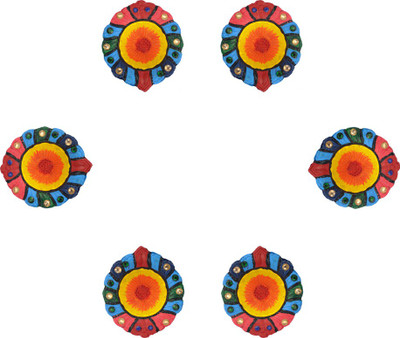 

iHandikart Terracotta (Pack of 6) Table Diya Set(Height: 1 inch)