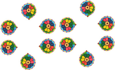 

iHandikart Terracotta (Pack of 12) Table Diya Set(Height: 1 inch)