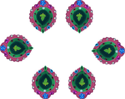 

iHandikart Terracotta (Pack of 6) Table Diya Set(Height: 1 inch)