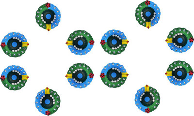 

iHandikart Terracotta (Pack of 12) Table Diya Set(Height: 1 inch)