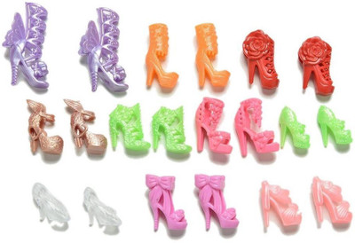 

iDream 10pairs Colourful Fashion Doll Shoes Compatible With Barbie Doll(Multicolor)
