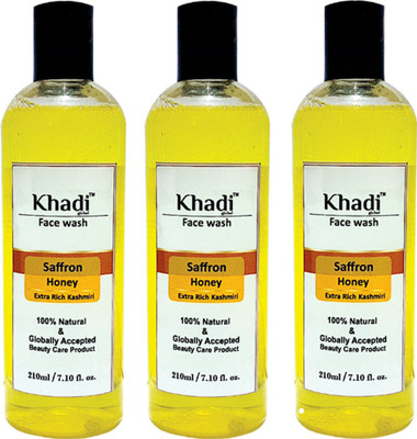 

Khadi Global Saffron & Honey Extra Rich Kashmiri Facewash 100% Natural & Safe Pack of 3 630ml Face Wash(630 ml)
