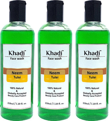 

Khadi Global Neem Tulsi Facewash 100% Natural & Safe Pack of 3 630ml Face Wash(630 ml)