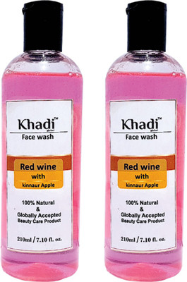 

Khadi Global Red Wine With Kinnaur Apple Facewash 100% Natural & Safe Pack of 2 420ml Face Wash(420 ml)