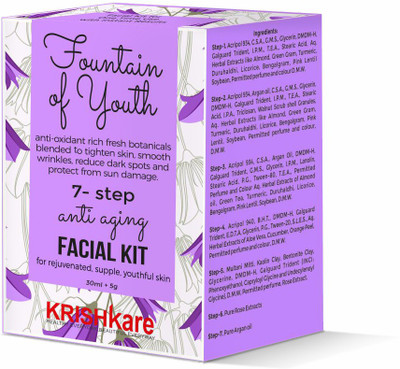 

Krishkare Fountain Of Youth Anti Aging Single Use Facial Kit 35 ml(Set of 7)