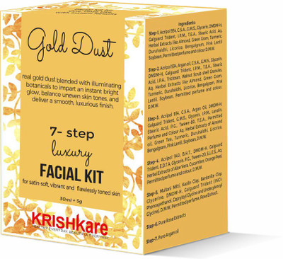 

Krishkare Gold Dust Instant Glowing Single Use Facial Kit 35 ml(Set of 7)