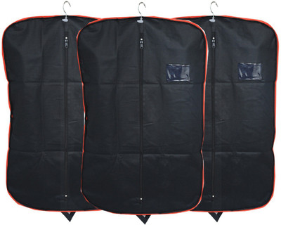 

Kuber Industries Designer Men's Coat Blazer cover Foldover Breathable Garment Bag Suit cover Set of 3 Pcs SAREESCKU8959(Black)