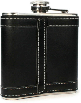 

Sayee Black Leather Stainless Steel Hip Flask Stainless Steel Hip Flask(90 ml)