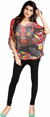HSFS Printed Poly Georgette Women Kaftan