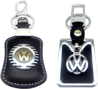 

City Choice Combo of Volkswagen Leather-Metal Hook-Locking Key Chain