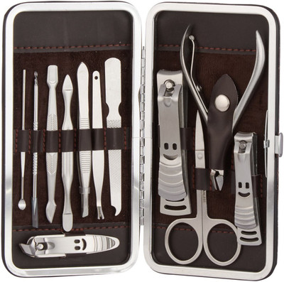 

Skywalk 12 in 1 Manicure Pedicure Kit,Manicure Pedicure Grooming Traveling and Home Accessories Kit with Pouch(2 ml, Set of 12)