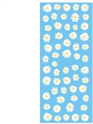

stz XL White flowers Nail Sticker, DS304.(white)