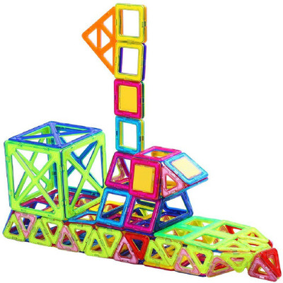 

Toys Bhoomi 198 Piece Colorful Magnetic Building Tiles to make over 100+ 3D Puzzle Structures(198 Pieces)