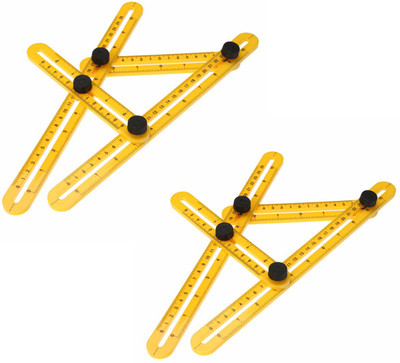 

lagfly Set of 2 Angleizer Template Tool Multi Angle Measure Tool - Measuring Ruler -Angle Ruler for Carpenter Builder Craftsmen Engineer and DIY Hobbyist Ruler(Set of 2, Yellow)
