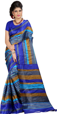 

Softdeal Printed Bhagalpuri Printed Silk Saree(Blue)