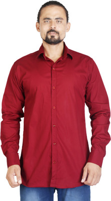 U-TURN by . Men Solid Casual Red Shirt