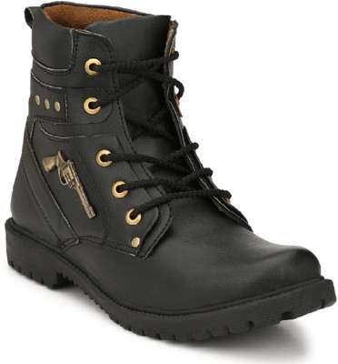 

OLADIN Mens Fine Synthetic Leather Stylish Boots For Men(Brown, Black