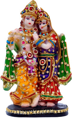

Hub N Art radha krishna murti/idol statue gift items Decorative Showpiece - 22 cm(Polyresin, Multicolor)