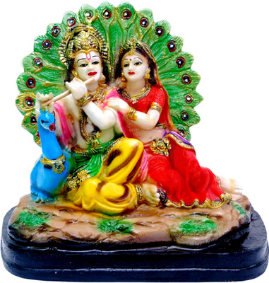 

Hub N Art radha krishna murti/idol statue gift items Decorative Showpiece - 19 cm(Polyresin, Multicolor)