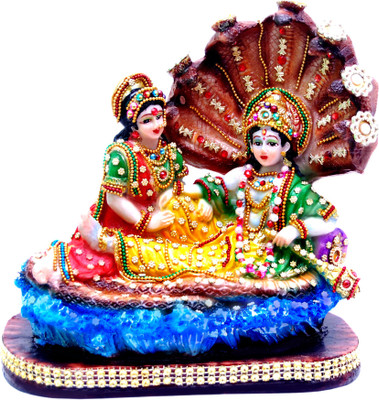 

Hub N Art laxmi vishnu or laxmi narayana murti/idol statue gift items Decorative Showpiece - 21 cm(Polyresin, Multicolor)