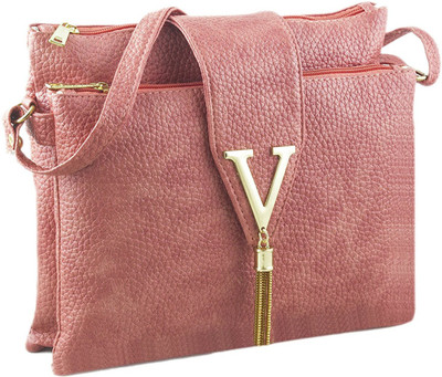 

VOAKA Women Casual Pink PU Sling Bag