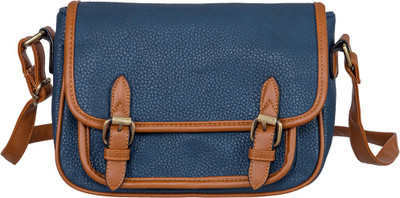

peaubella Women Casual Blue, Tan Leatherette Sling Bag