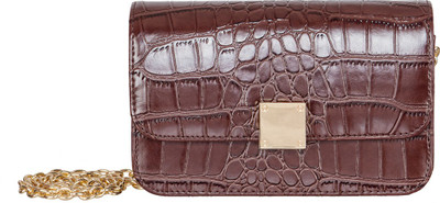 

peaubella Women Evening/Party Brown Leatherette Sling Bag
