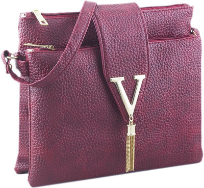 

VOAKA Women Casual Red PU Sling Bag