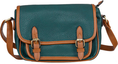 

peaubella Women Casual Green, Tan Leatherette Sling Bag