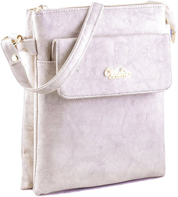 

VOAKA Women Casual White PU Sling Bag