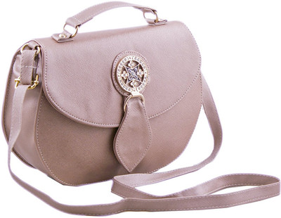 

VOAKA Women Casual Gold PU Sling Bag