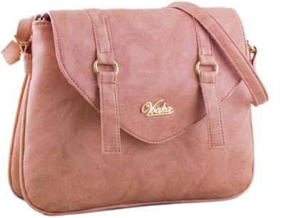 

VOAKA Women Casual Orange PU Sling Bag