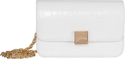 

peaubella Women Evening/Party White Leatherette Sling Bag