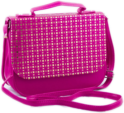 VOAKA Women Casual Pink PU Sling Bag